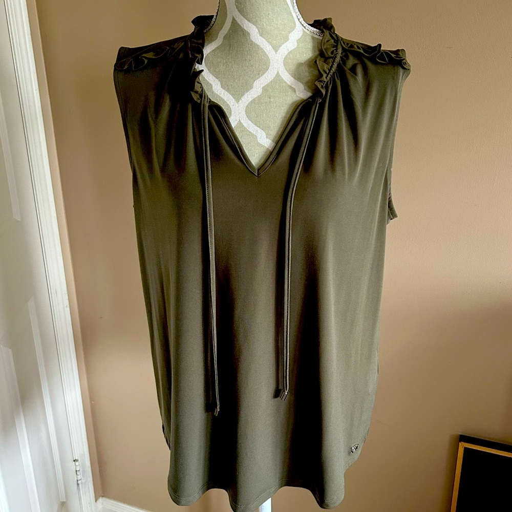 CK - Olive Green Sleevless Blouse